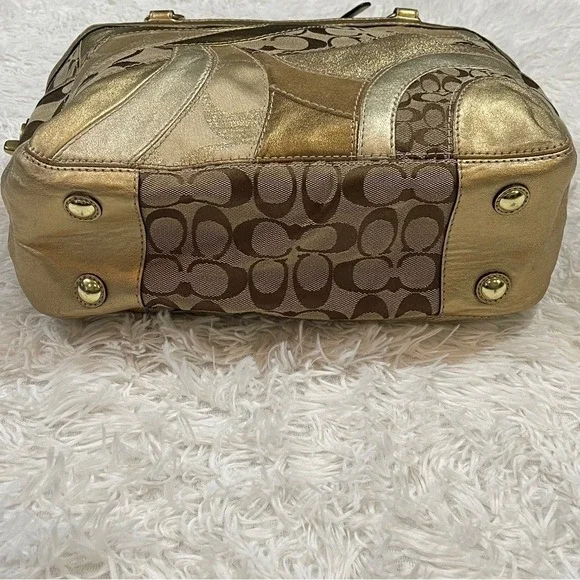 COACH Limited Edition Gold Patchwork Satchel Shoulder Bag E0873-12740 - Picture 3 of 10